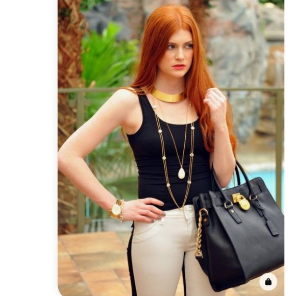 MICHAEL Michael Kors Handbags - MICHAEL KORS Black Leather Extra Large Hamilton North South Tote - Soulder Bag